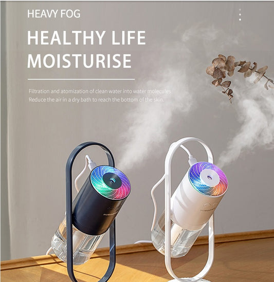 USB Air Humidifie_Ultrasonic Mist Maker with Night Light Projection for Home and Office