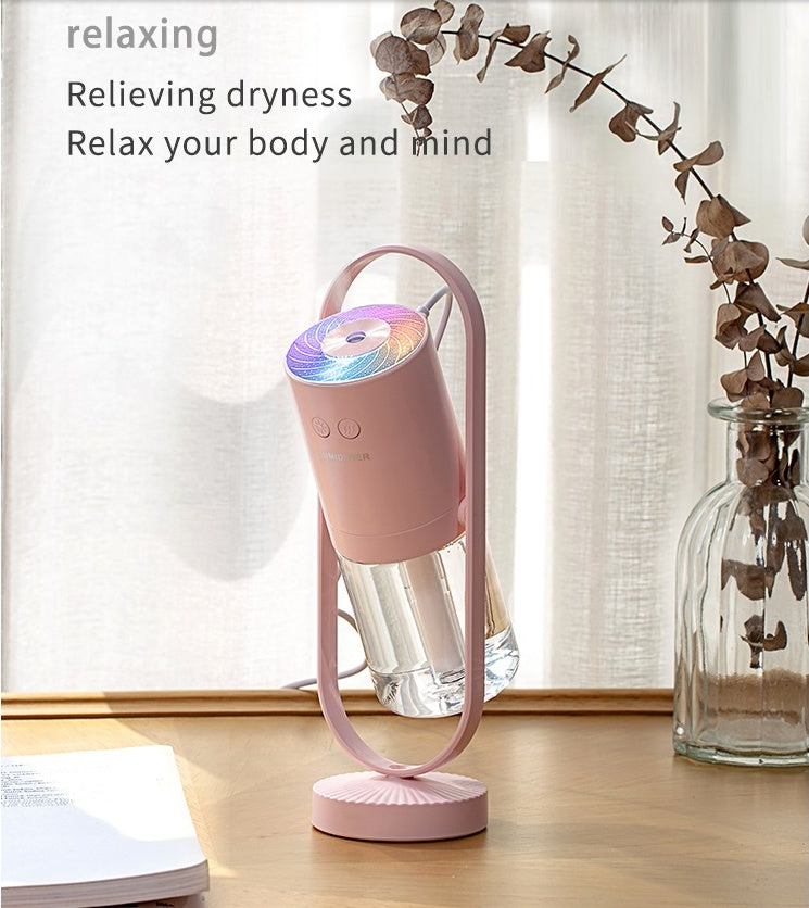 USB Air Humidifie_Ultrasonic Mist Maker with Night Light Projection for Home and Office