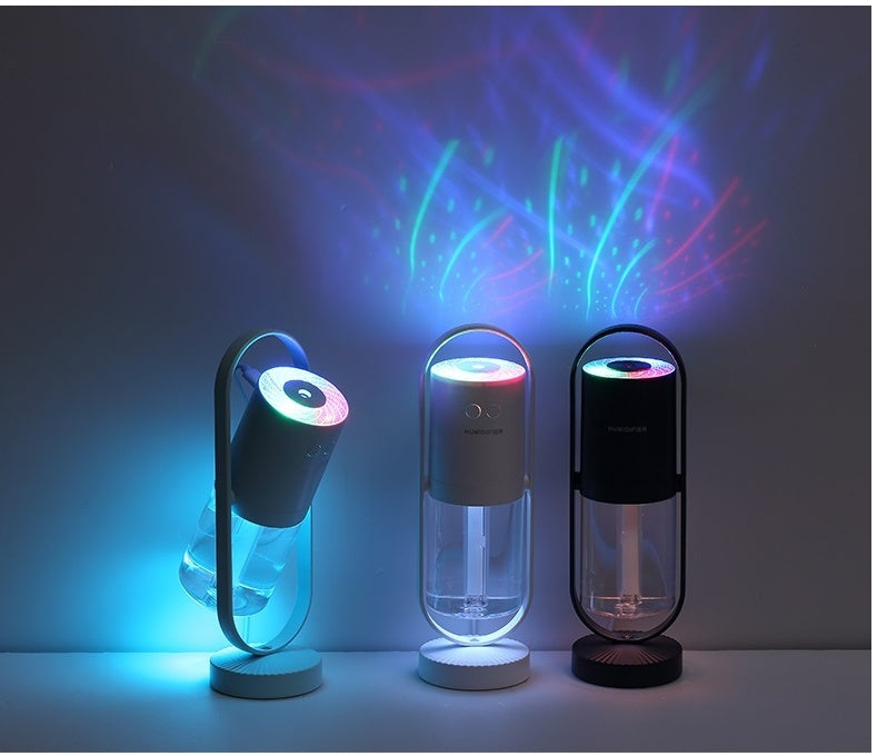 USB Air Humidifie_Ultrasonic Mist Maker with Night Light Projection for Home and Office