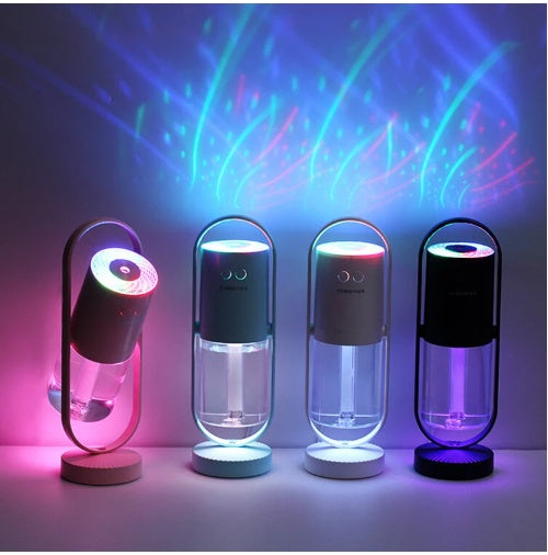 USB Air Humidifie_Ultrasonic Mist Maker with Night Light Projection for Home and Office